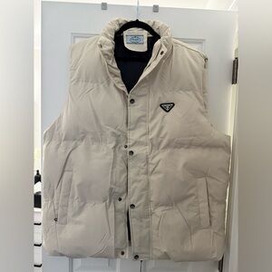 Prada Men's Beige Quilted Vest